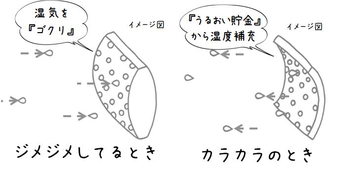 エコカラット「吸湿・放湿のしくみ」