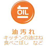 フローリングの劣化の原因：油汚れ：キッチンの油はね食べこぼしなど